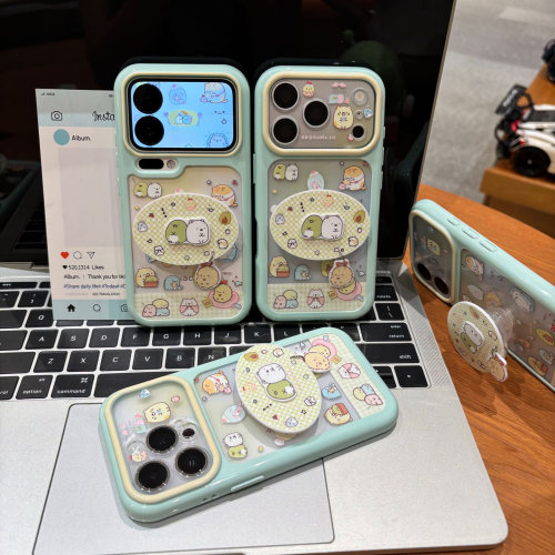 角落生物小白熊支架适用苹果18手机壳iPhone17promax16小米17华为mate90p80K100reno15x300荣耀600magic7Y500