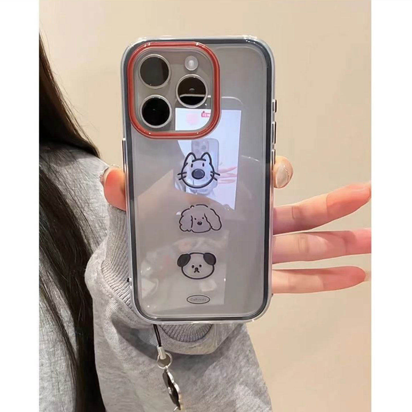 线条三只小狗新款适用苹果17Pro手机壳iPhone16max小米15华为mate80pura70k90nova14荣耀500x300一加ace6s50