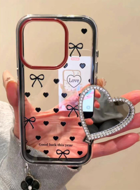 爱心蝴蝶结适用iPhone17pro手机壳苹果16Promax小米17华为mate70K90Pura90X200nova15note14ACE5magic7findx8