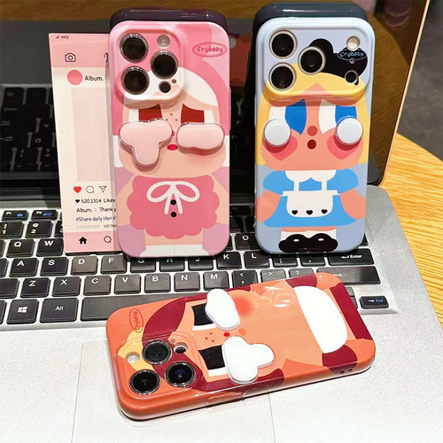 立体泪水哭娃女孩新款适用苹果17Promax手机壳iPhone16pro小米17华为mate80pura80k90nova15荣耀500vivox300