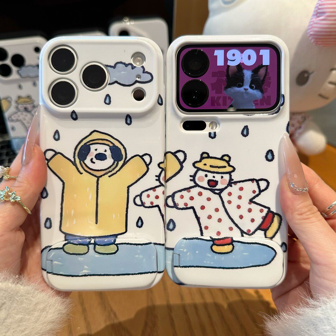 情侣雨衣猫狗支架新款适用苹果17Pro手机壳iPhone16max13小米15华为mate80pura80k90note14荣耀400x300findx9