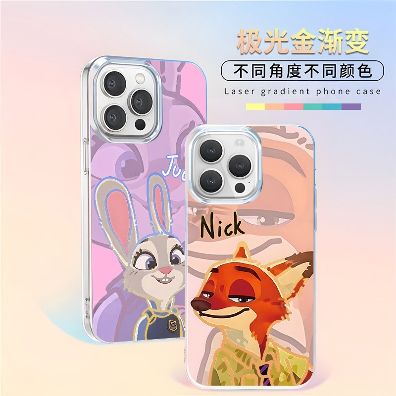 情侣疯狂动物城尼克朱迪适用苹果16promax手机壳iPhone15pro高级感ip14plus动漫13防摔12二次元11全包xs8plus