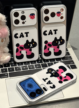 搞怪抽象猫咪适用iPhone17pro手机壳苹果16max华为mate70pura80小米17K90荣耀400reno15findx8VIVOx200note14