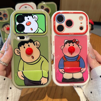 情侣红鼻子胖虎新款适用苹果17Pro手机壳iPhone16max小米15华为mate80pura80k90note14荣耀400x200oppofindx9