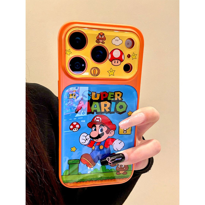 趣味卡通马里奥适用苹果17promax手机壳iphone16pro高级感ip14plus可爱15por女款air创意13保护12防摔11软套