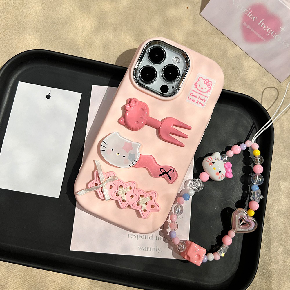 韩系ins少女kt猫适用苹果15pro手机壳16iphone14max华为mate60小米13reno12荣耀200红米K70x100/90nova11vivo