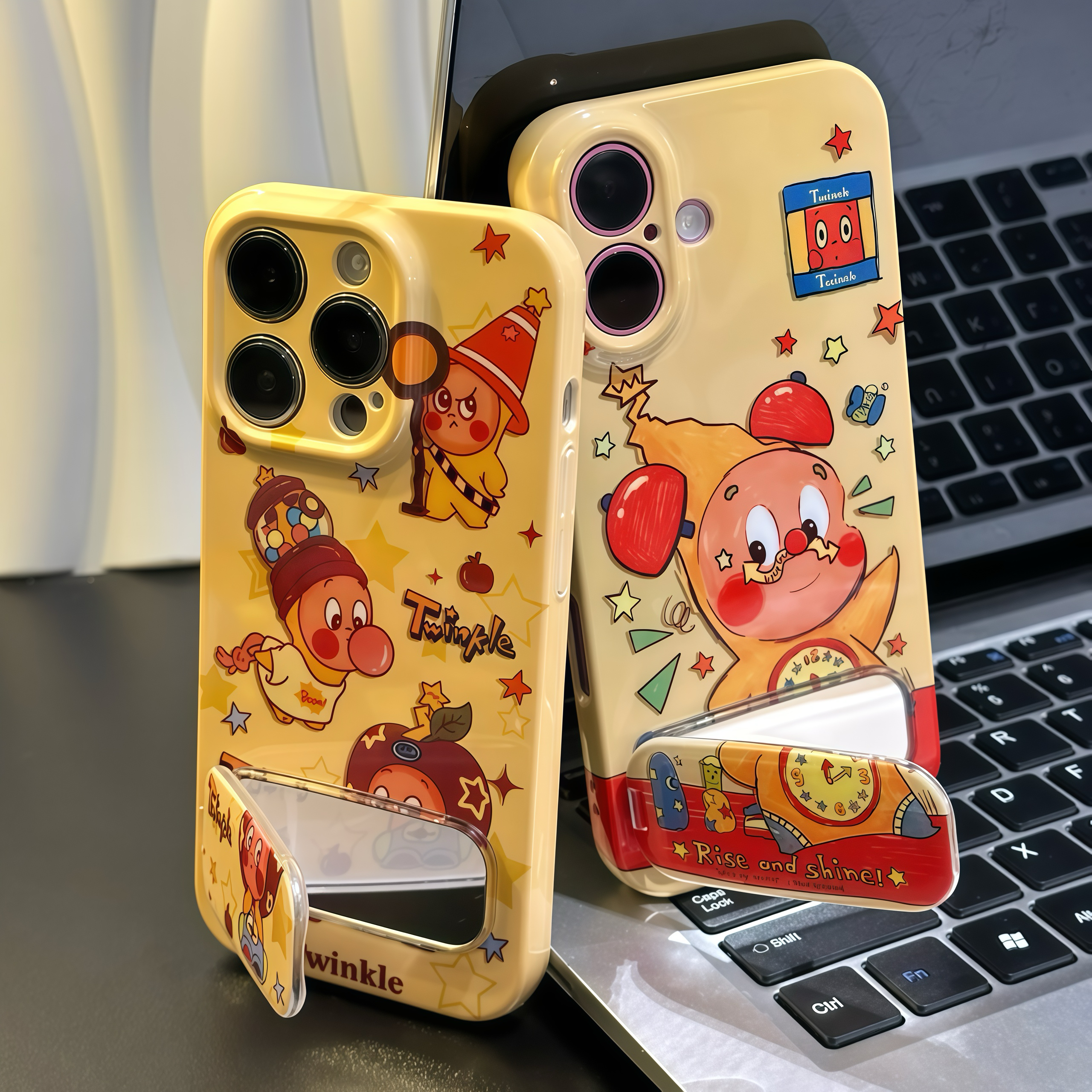 可爱星星小人支架新款适用苹果16Pro手机壳iPhone15max小米14华为mate70pura80k60opporeno13荣耀100一加Ace5