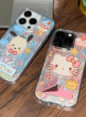 情侣涂鸦猫咪小狗新款适用苹果15pro手机壳16iPhone13max小米14华为mate60荣耀90x80k50pura70reno11note12