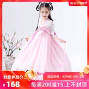 Trẻ em Hanfu Nữ mùa hè Trang phục cổ tích Trang phục gốc Váy lớn cho bé gái Trang phục gió Trung Quốc - Trang phục