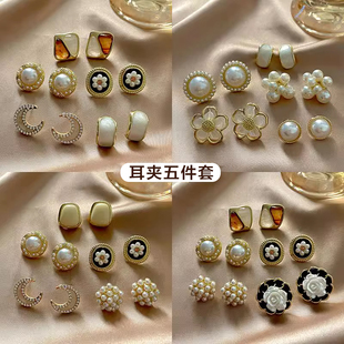 仿珍珠耳環(huán)復(fù)古港風(fēng)高級感2025新款 潮日常小眾百搭無痛無耳洞耳夾
