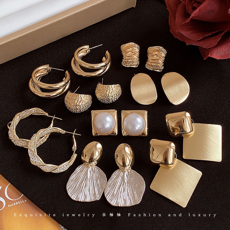 金属冷淡风圈圈耳环女款小众