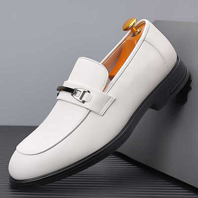 头层牛皮男士皮鞋商务正装豆豆鞋