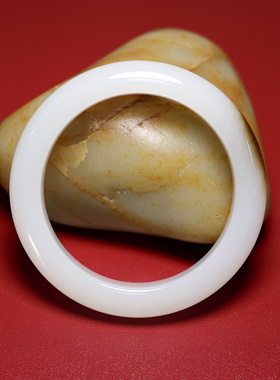 秋会长的和田玉手镯子且末料糖白