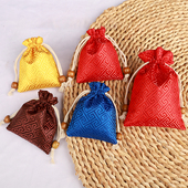 荷包抽绳束口香包布袋挂件佛珠包装 袋空袋子锦袋刺绣中药空香囊