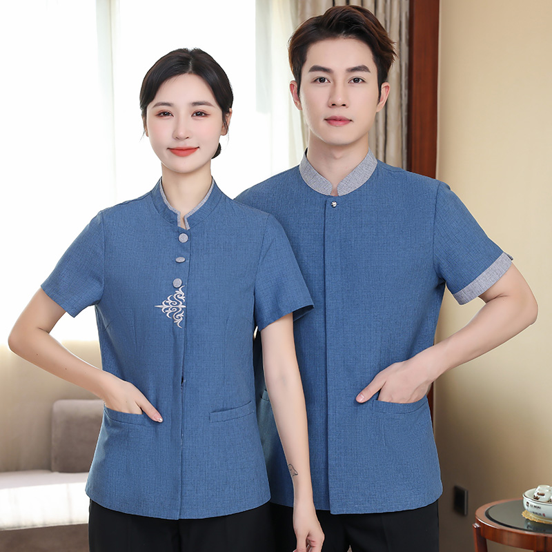 保洁工作服短袖夏装女酒店宾馆客房pa制服物业清洁员阿姨套装定制