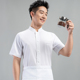 男酒店饭店餐厅烹饪西点定制logo食堂透气工装 餐饮厨师服短袖 夏季