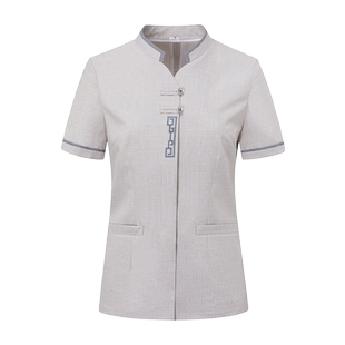 保洁工作服短袖夏装女售楼部物业阿姨酒店宾馆客房清洁员套装定制