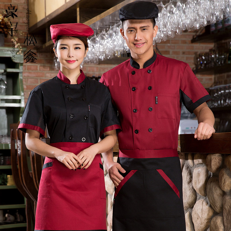 Chef's work clothes Summer wear Restaurant chef uniforms Short sleeved hotel Hotel Double-breasted kitchen chef uniforms men and womenin the Men's clothing, Set , Tooling uniform  category - from Buy2taobao.com to provide professional Taobao agent buy service