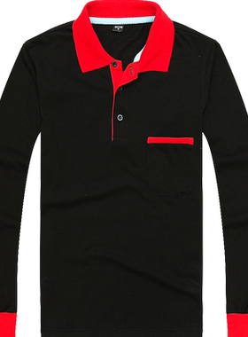 酒店工作服翻领T恤服务员长袖