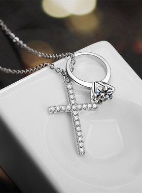戒指女士纯银十字架礼物挂饰吊坠