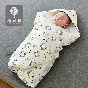 muslin tree秋冬夹棉款婴儿包被加厚全棉新生儿抱被宝宝襁褓抱毯