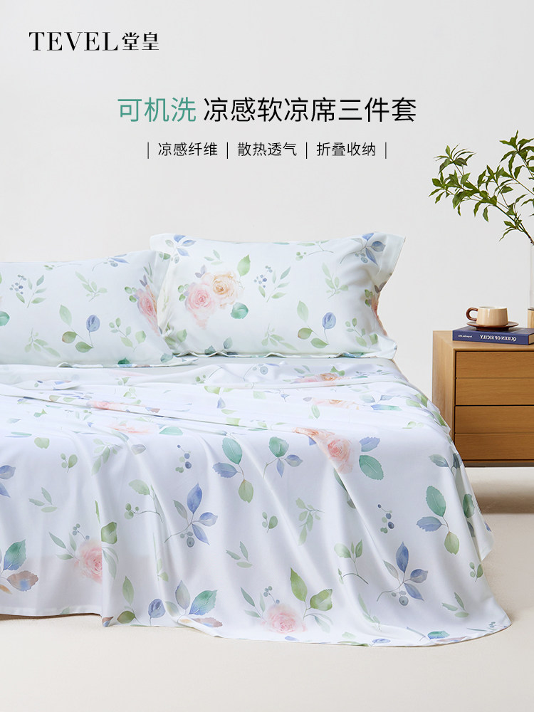 天丝冰丝夏季可水洗软垫三件套