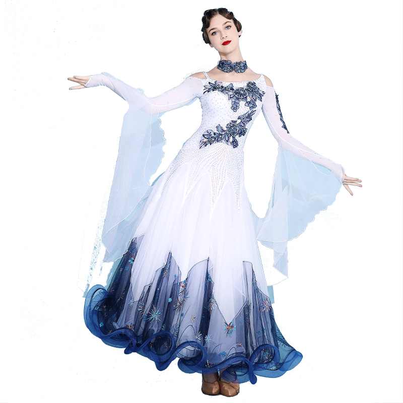 以琳飞儿摩登舞裙华尔兹表演服装