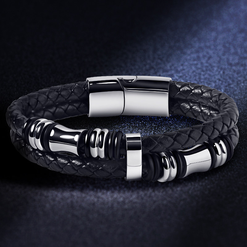 编织手绳男士手链韩版个性潮手饰手镯单身简约手环皮绳首饰品潮流