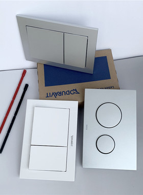 适配杜拉特隐藏式水箱按钮壁挂马桶冲水开关面板方形方形黑色按键