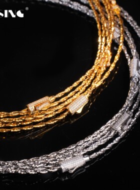 VISING金色银色锁骨链颈圈麻花链项链S925时尚轻奢气质