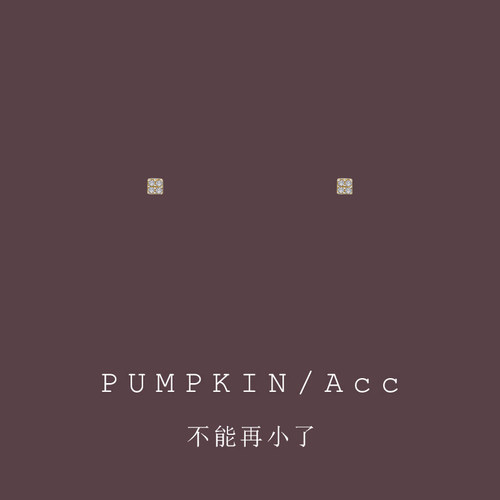 超小迷你方形镶钻小耳夹