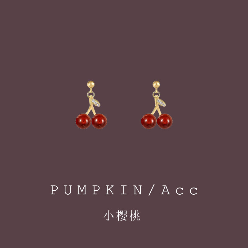 森系甜美可爱红色小樱桃耳环轻奢高级感耳坠小众设计新款耳夹无痛,饰品/流行首饰/时尚饰品新,耳环,淘宝优惠券,粉丝福利购,淘宝优惠卷