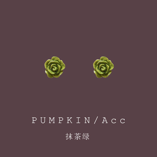 森系抹茶绿色小花耳饰