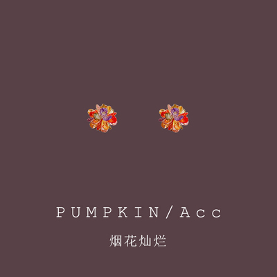 【烟花绽放】彩色花朵轻奢耳饰女