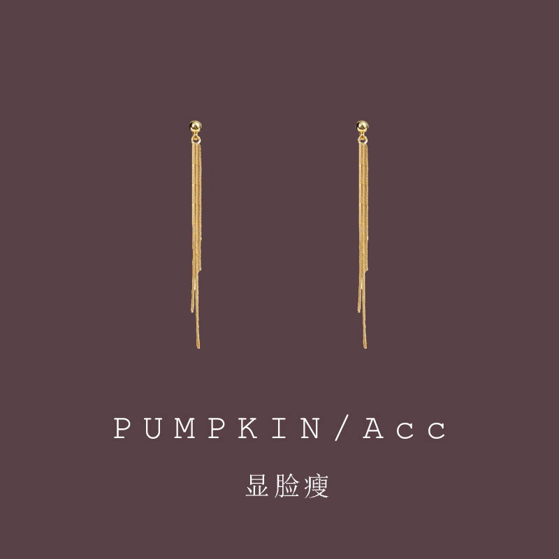 简约风长款流苏耳夹蚊香盘女无耳洞新款夸张个性耳钉圆脸耳环气质