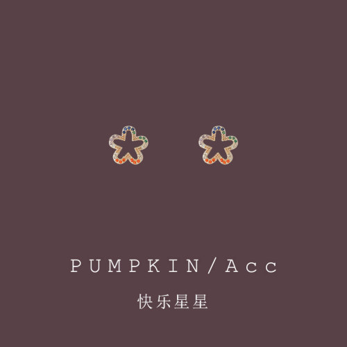 【南瓜先生】彩色多巴胺花朵耳钉