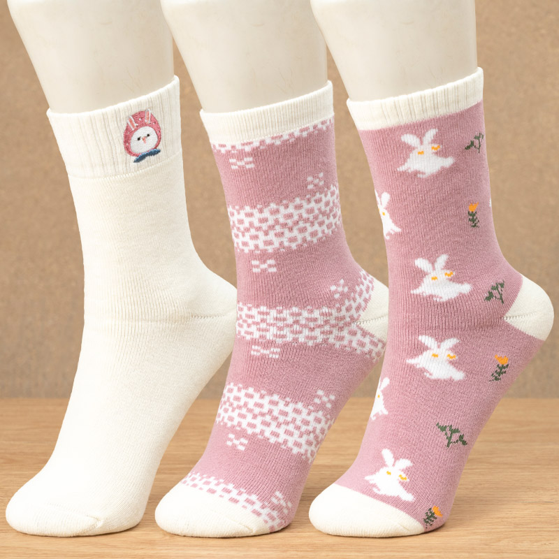 加厚保暖毛圈粉色系百搭学生袜子