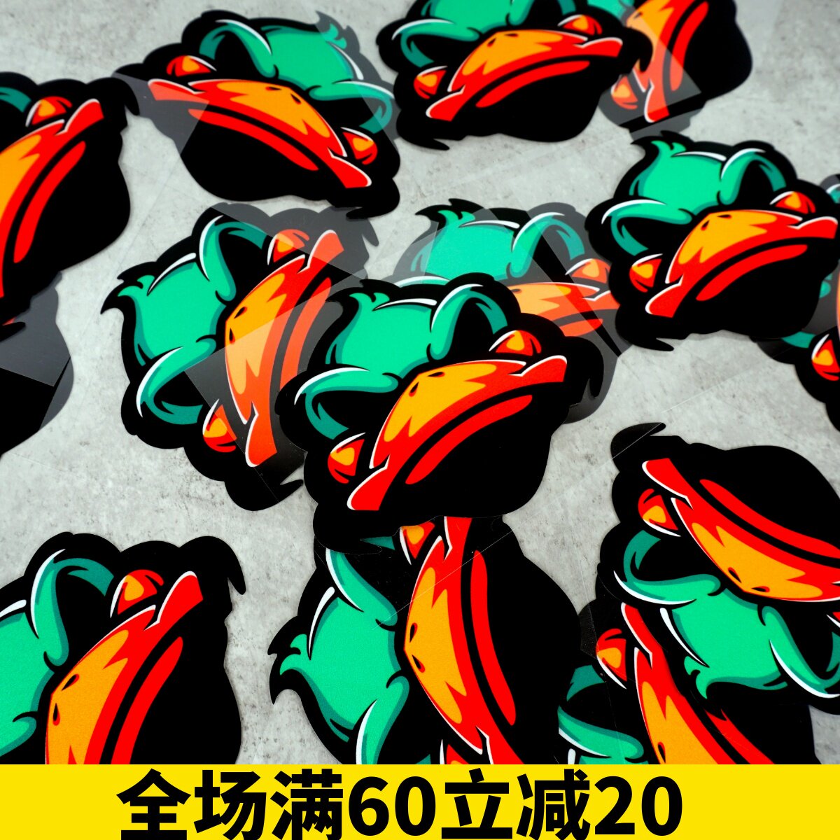 摩托机车电动车改装涡轮增鸭趣味贴创意尾箱边箱汽车反光划痕贴纸