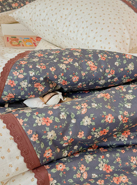 舍予故事｜中式复古拼接花边款全棉四件套100纯棉被套床单1.8m1.5