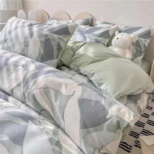 Sheyu story|春夏绿色小清新100全棉纯棉四件套花卉三件套床笠款