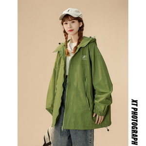 2025新款外套中性风宽松连帽冲锋衣女装 229 WY032 p65图片