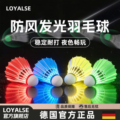 夜光羽毛球发光鹅毛尼龙室外防风
