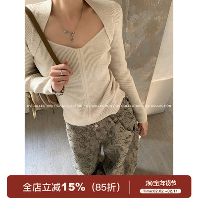 GV大白哥静奢立体领坎肩