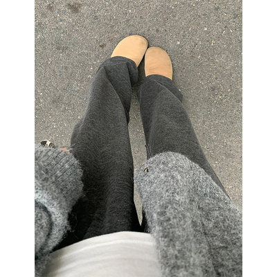 深灰色糯米裤女秋冬加绒