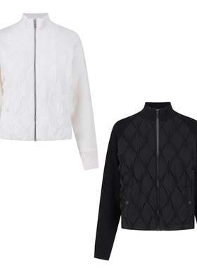 特价韩国代购St ANDREWS高尔夫户外立领拉链绗缝长袖针织开衫女士