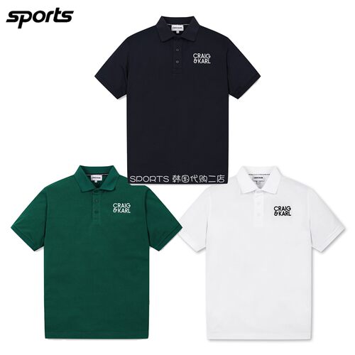 韩国代购CRAIG KARL高尔夫穿搭26夏冷感吸汗户外POLO衫短袖T恤男