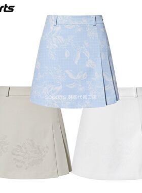 韩国代购FJ高尔夫26年夏花纹双层透气舒适运动户外镂空双层短裙女