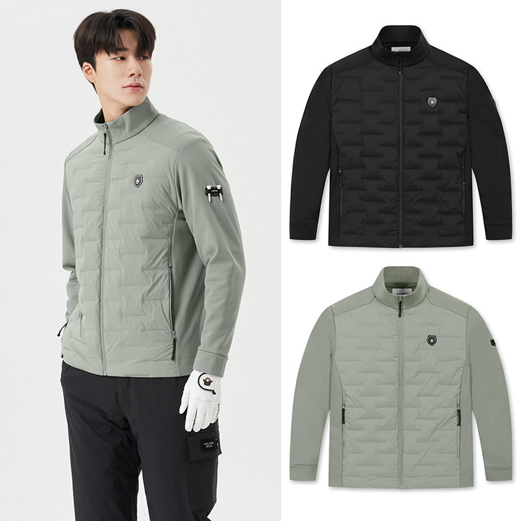 韩国代购GOLDEN BEAR高尔夫25秋冬简约立领绗缝鸭绒户外羽绒服男