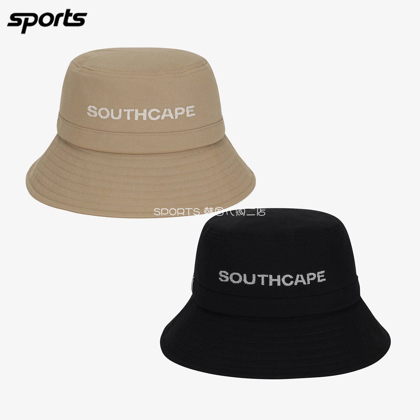 韩国代购southcape高尔夫穿搭26秋简约防风遮阳帽运动桶帽男球帽