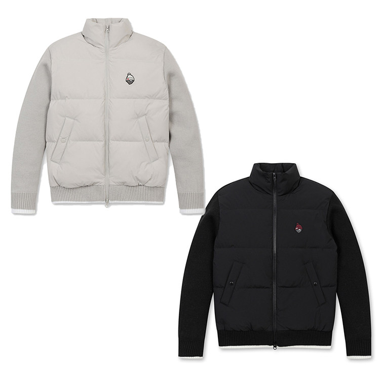 韩国代购GOLDEN BEAR高尔夫25秋冬防风针织鹅绒拼接运动羽绒服女